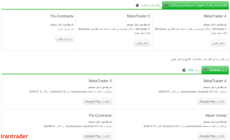 صفحه دانلود متاتریدر