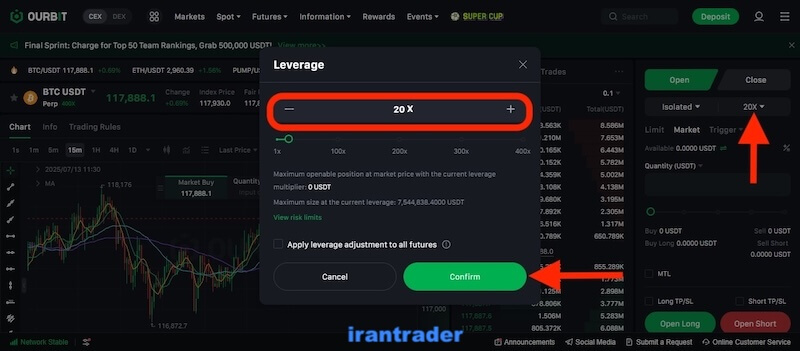 انتخاب اندازه اهرم یا لوریج