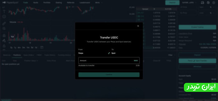 انتقال موجودی از حساب اسپات به فیوچرز